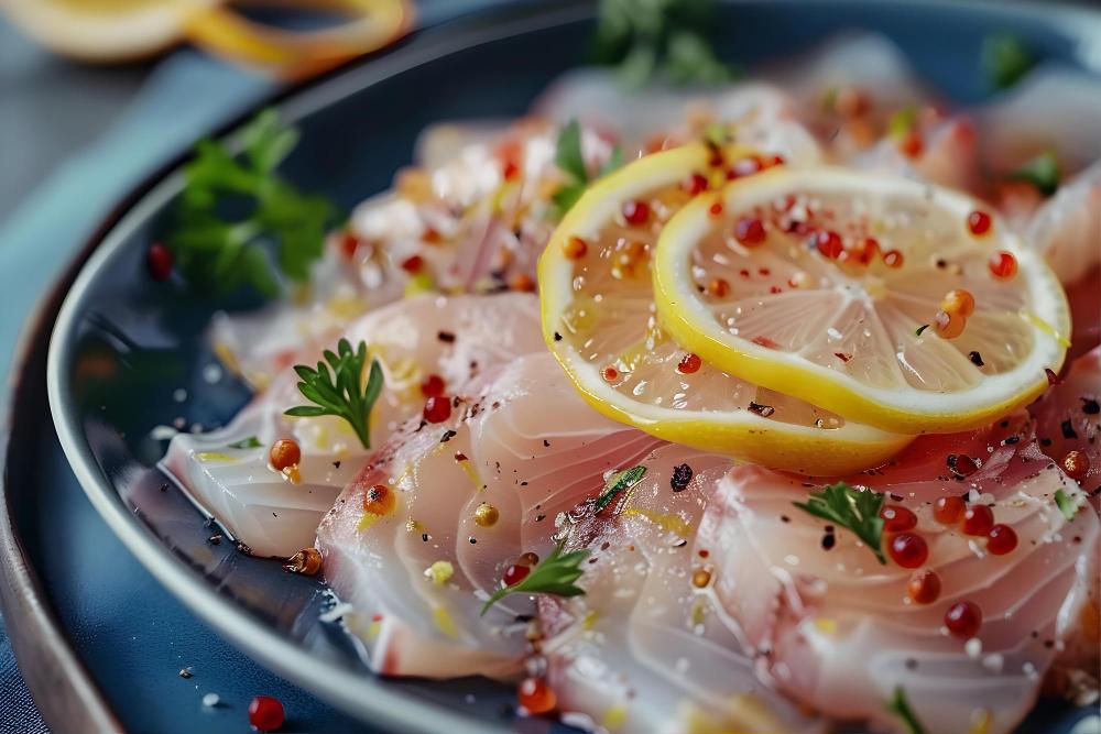 Carpaccio de Bar au Citron Vert